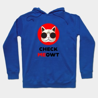 Check Meowt Cat Lovers Hipster Cat Design Hoodie